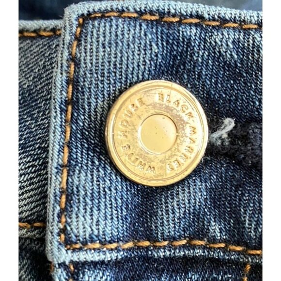 White House Black Market Womens ' The Skimmer ' Ankle Lace Up Jeans‎ Boho Size 4 - Picture 6 of 14